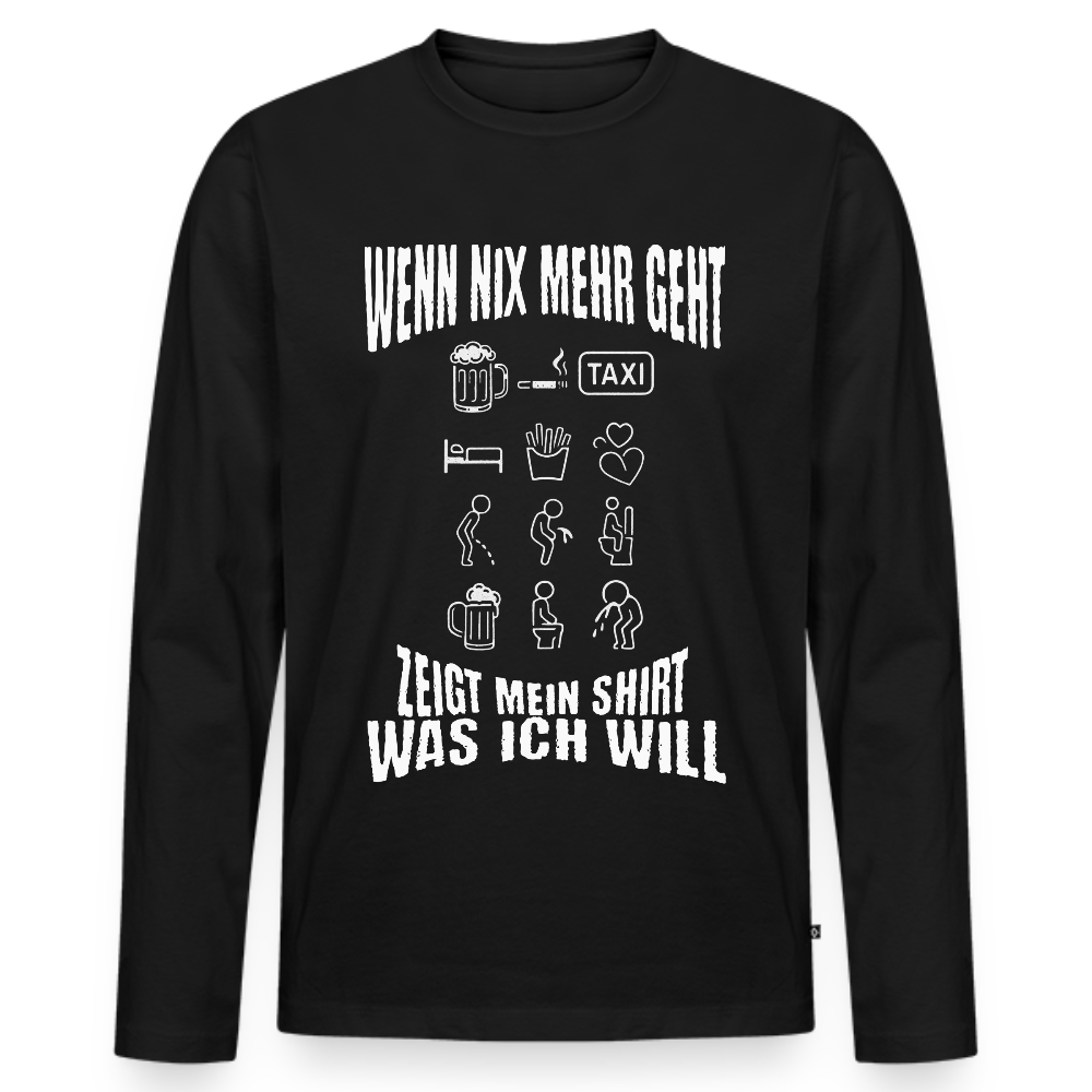 Wenn nix mehr geht – Icons sagen alles - Männer Premium Bio Langarmshirt - Schwarz