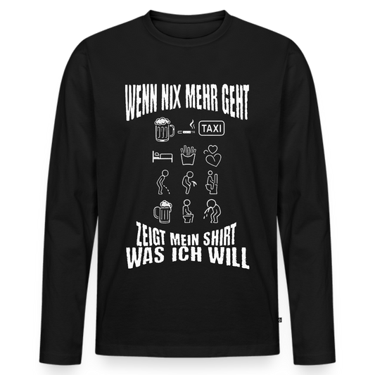 Wenn nix mehr geht – Icons sagen alles - Männer Premium Bio Langarmshirt - Schwarz