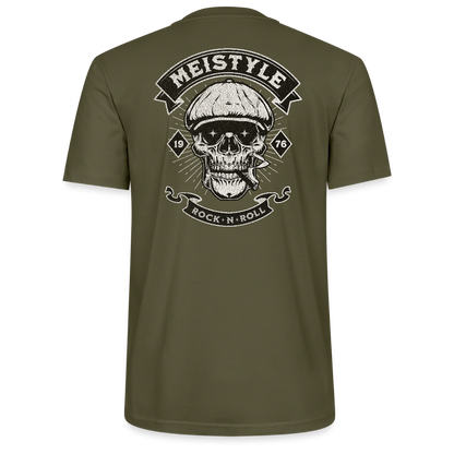 Backprints  Meistyle 76 – Rock ’n’ Roll Skull -   Stanley/Stella Unisex T-Shirt CRAFTER - Khaki