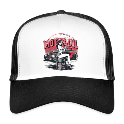 Motor Oil – Full Service Babe - Trucker Cap - Weiß/Schwarz