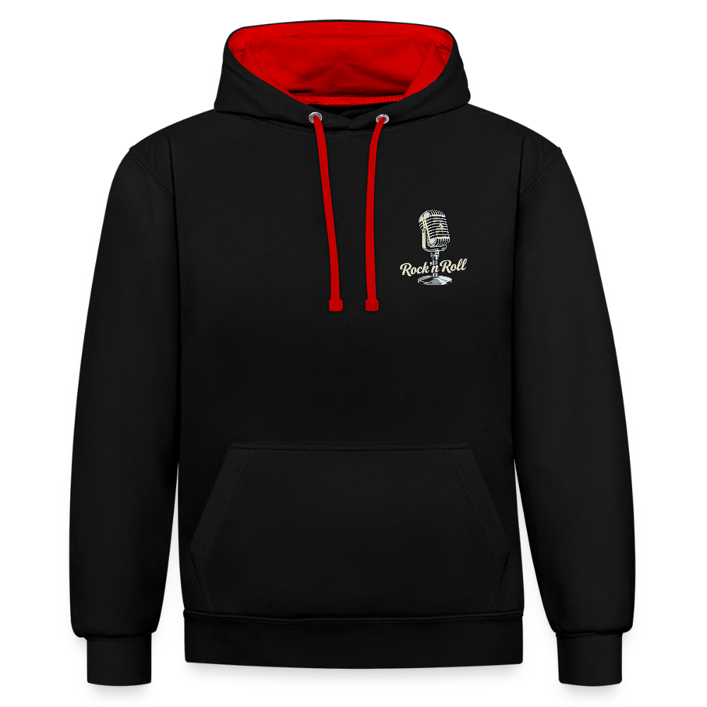 Old School Diner – Classic 50s Style - Kontrast-Hoodie - Schwarz/Rot