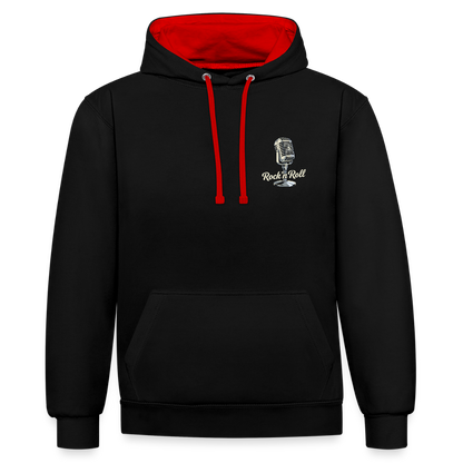 Old School Diner – Classic 50s Style - Kontrast-Hoodie - Schwarz/Rot