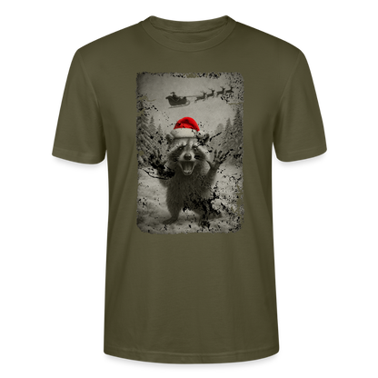 Lustiger Waschbär zu Weihnachten – Vintage Xmas Shirt - Premium T-Shirt - Khaki