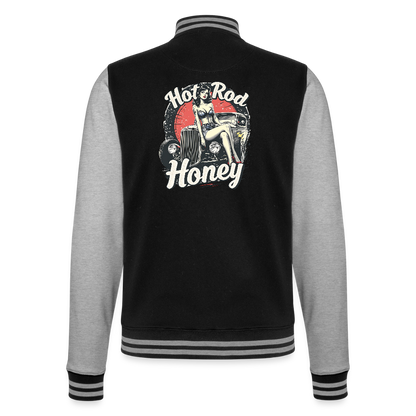 Hot Rod Honey - College-Sweatjacke - Schwarz/Grau meliert