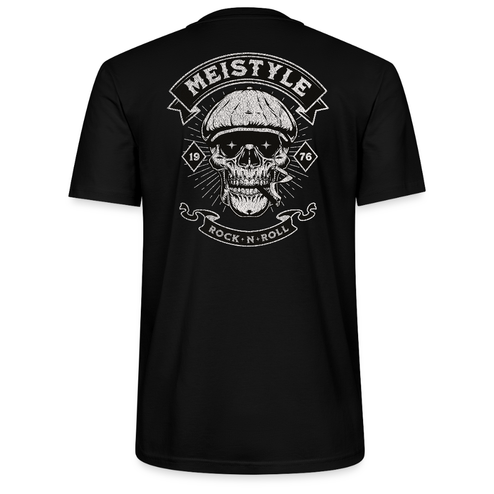Backprints  Meistyle 76 – Rock ’n’ Roll Skull -   Stanley/Stella Unisex T-Shirt CRAFTER - Schwarz