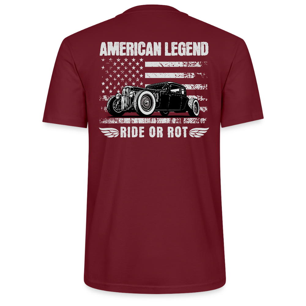 Backprint  American Legend – Ride or Rot - Stanley/Stella Unisex T-Shirt CRAFTER - Burgunderrot