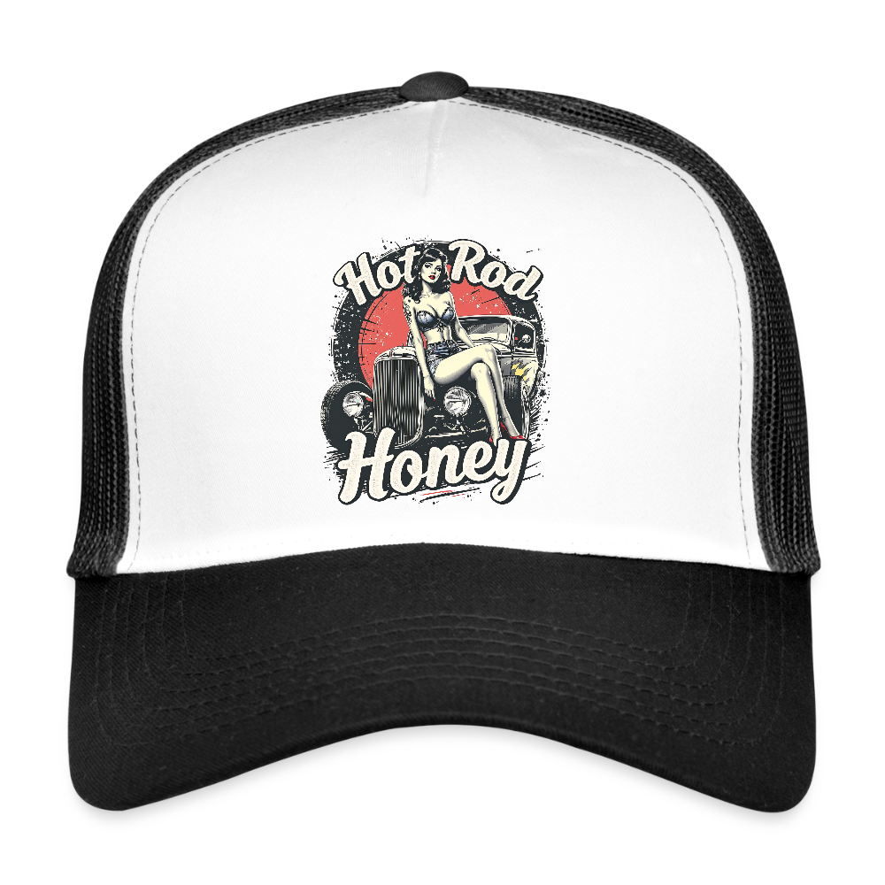 Hot Rod Honey - Trucker Cap - Weiß/Schwarz