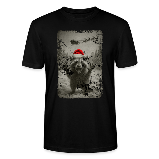 Lustiger Waschbär zu Weihnachten – Vintage Xmas Shirt - Premium T-Shirt - Schwarz