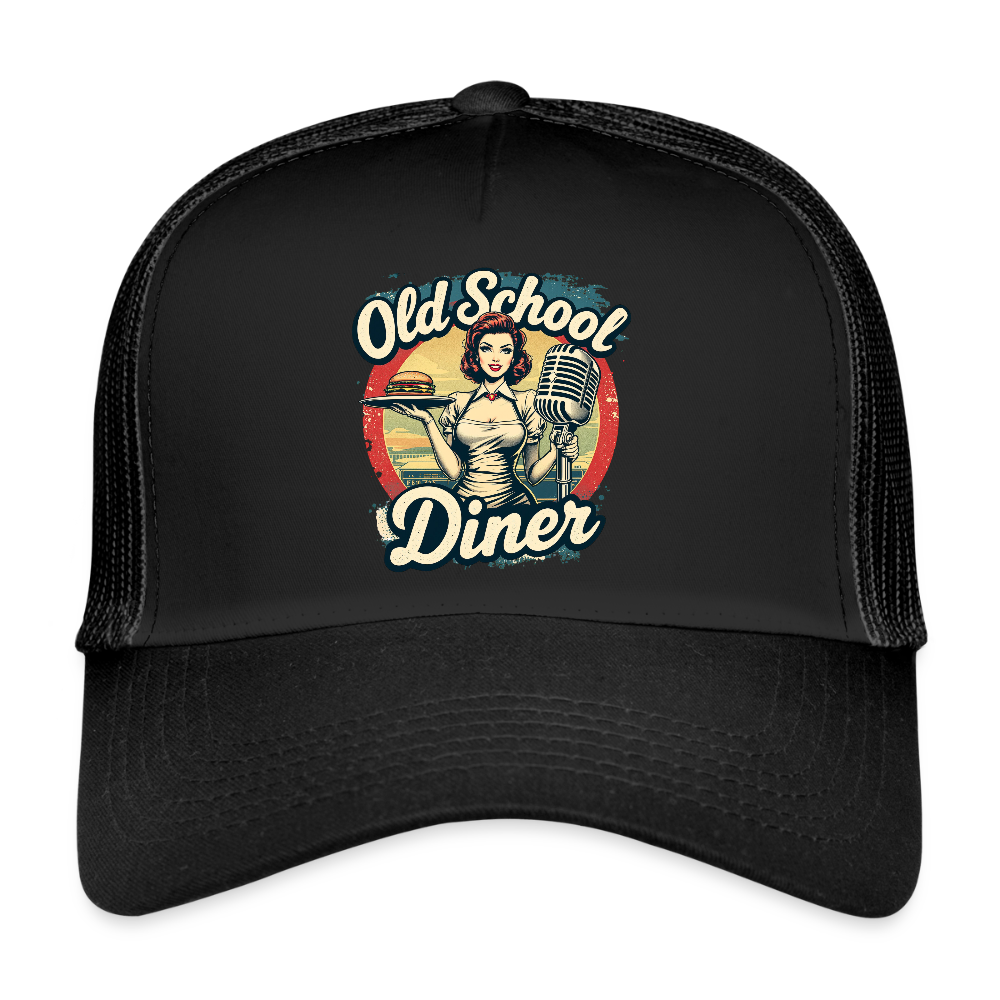 Old School Diner – Trucker Cap - Schwarz/Schwarz
