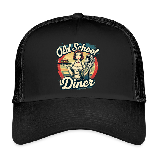 Old School Diner – Trucker Cap - Schwarz/Schwarz