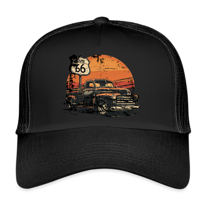 Route 66 Garage – Trucker Cap - Schwarz/Schwarz