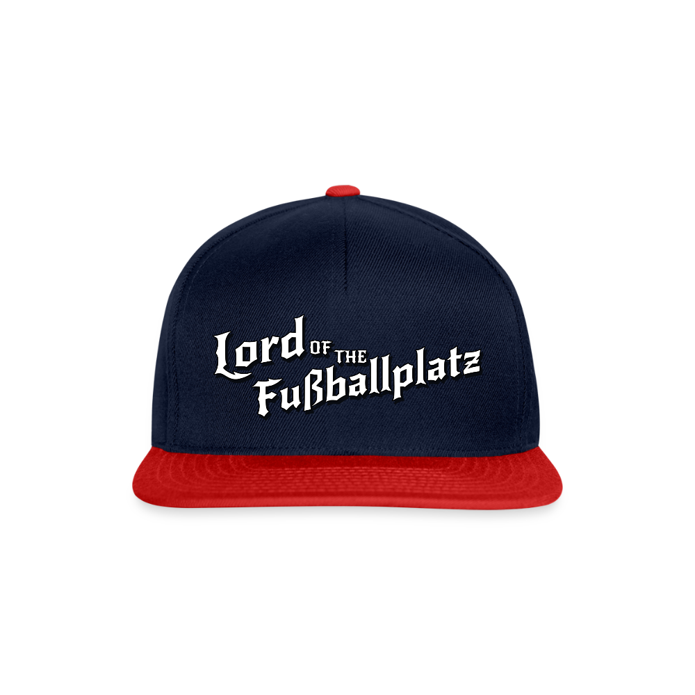 Lord of the Fußballplatz – Der einzig wahre Herr der Kreisliga - Snapback Cap - Navy/Rot