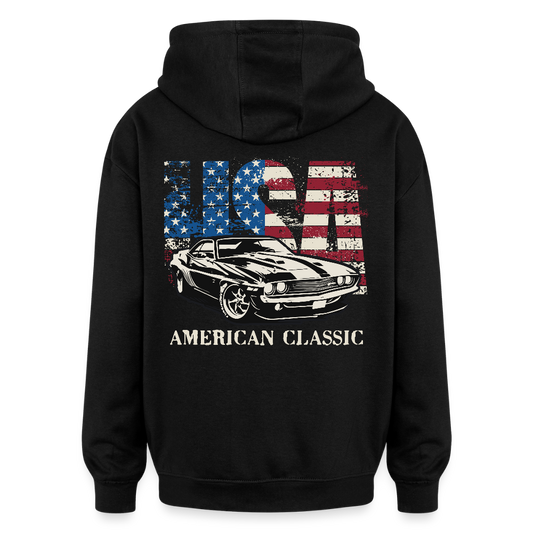 American Classic Oversized Unisex Hoodie - Schwarz