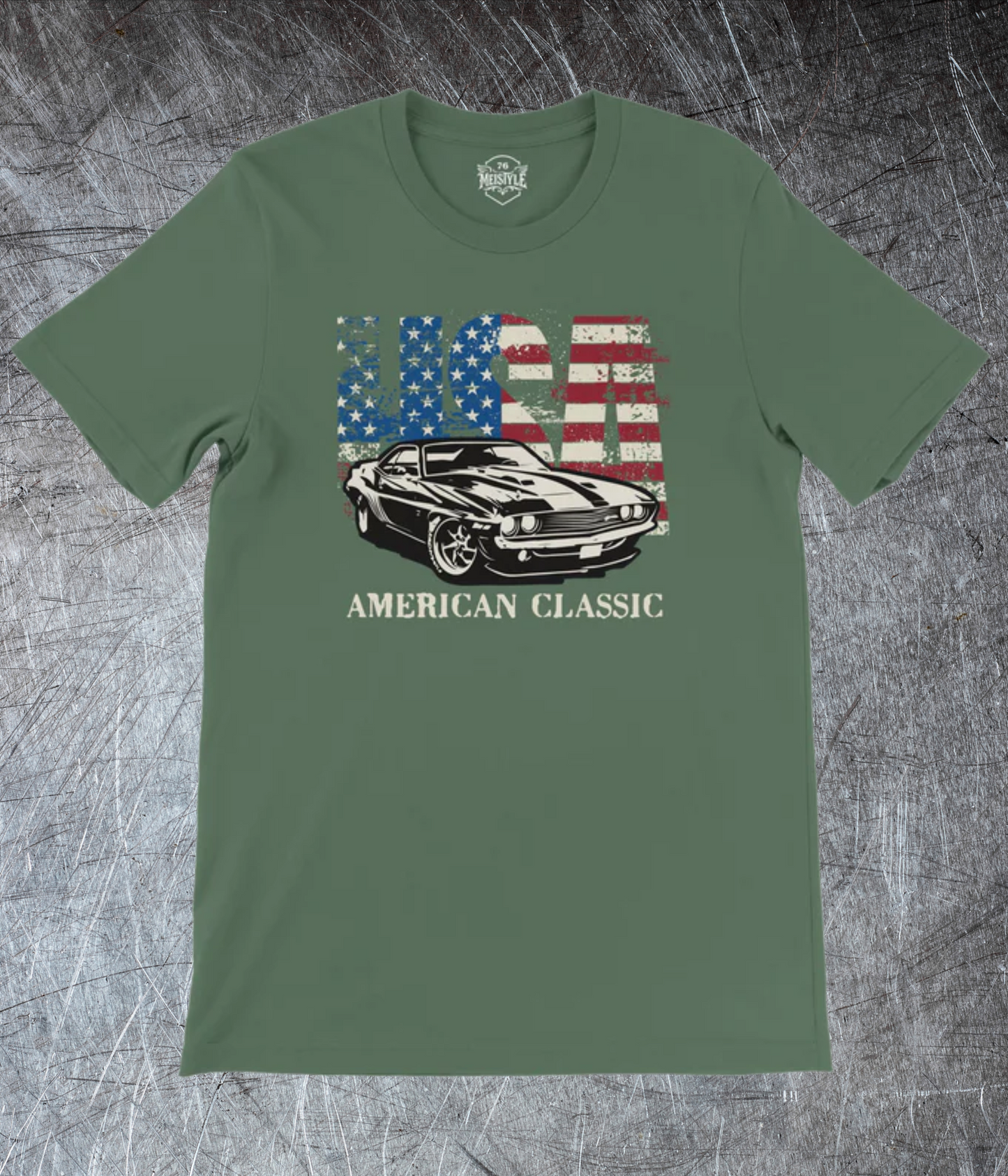 🗽USA American Classic – Muscle Car & Flag