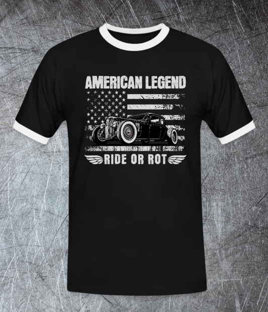 😎🤙 American Legend – Ride or Rot - Männer Kontrast-T-Shirt