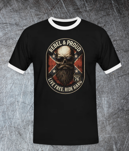 😎🤙 Rebel & Proud – Ride Hard - Männer Kontrast-T-Shirt