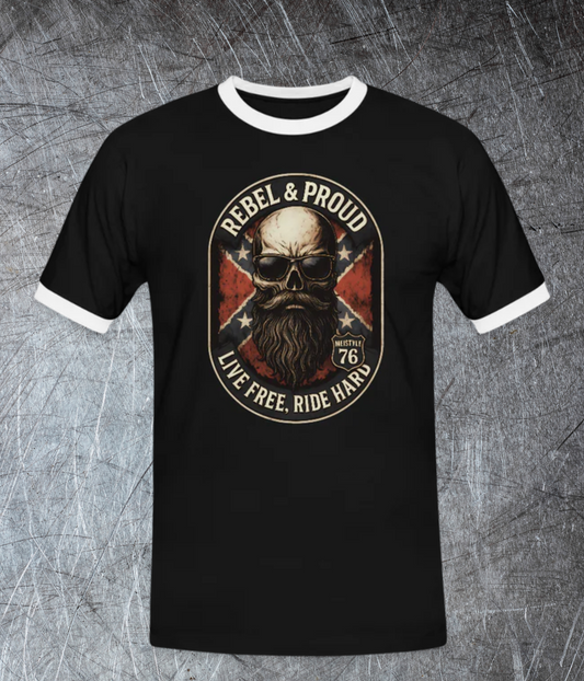 😎🤙 Rebel & Proud – Ride Hard - Männer Kontrast-T-Shirt