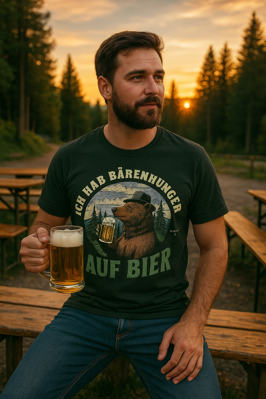 Bärenhunger auf Bier  Unisex Oversized Bio T-Shirt