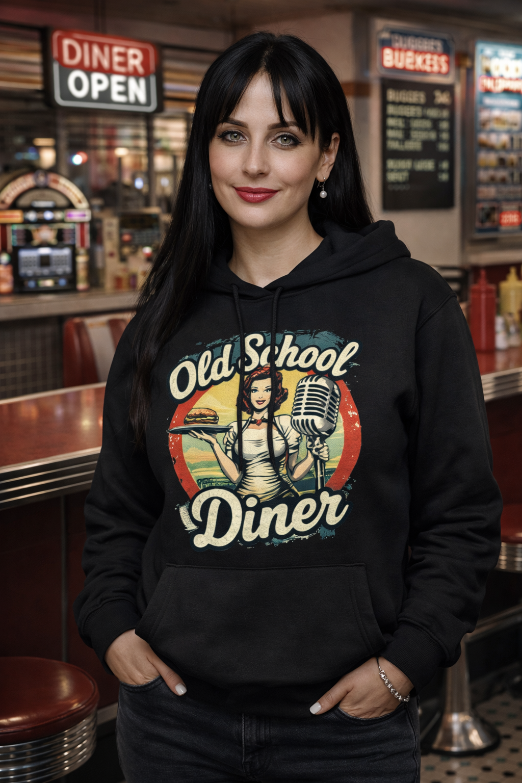 Old School Diner - Frauen Premium Hoodie