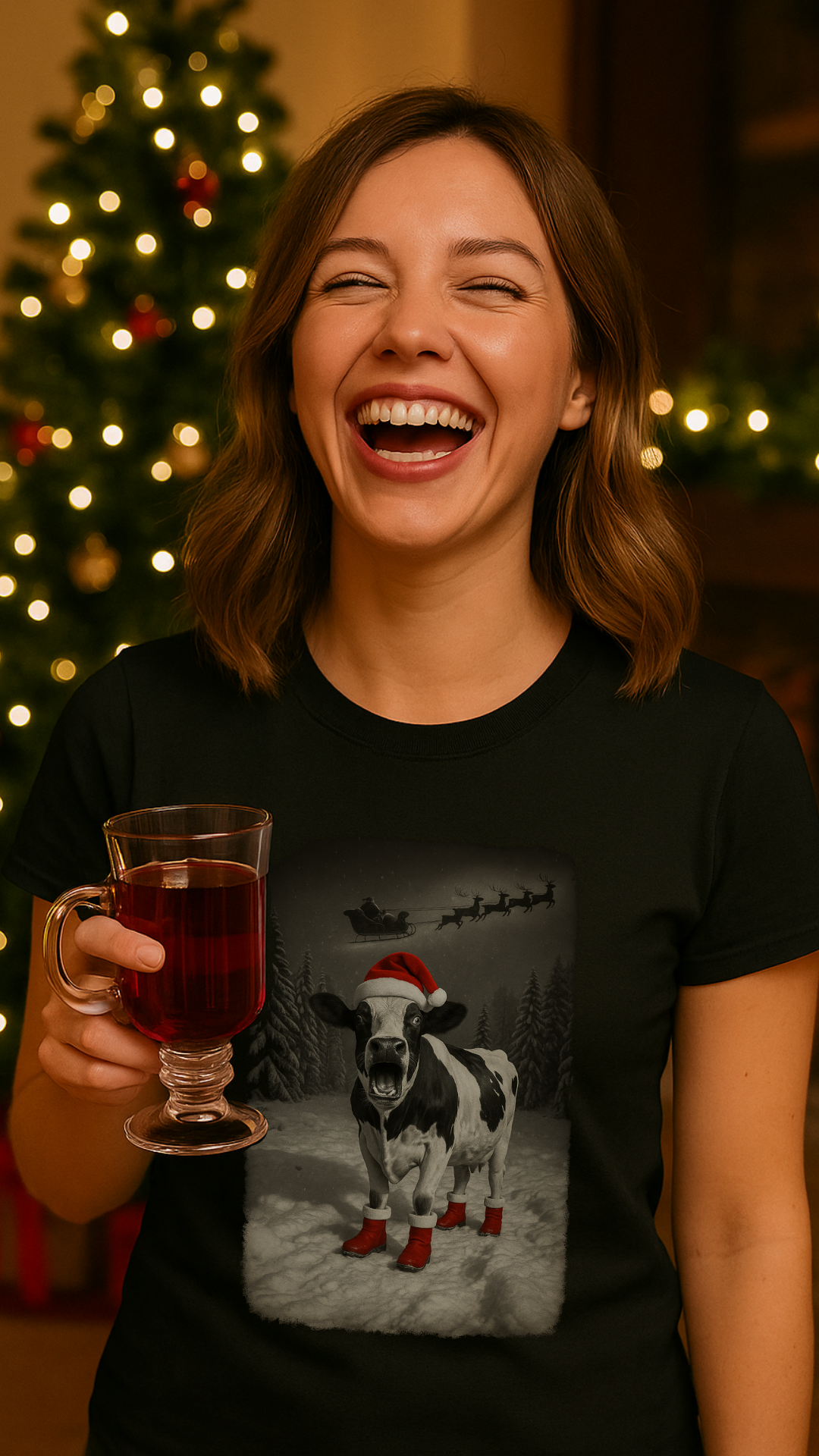 Weihnachtswahn auf der Weide - Premium T-Shirt