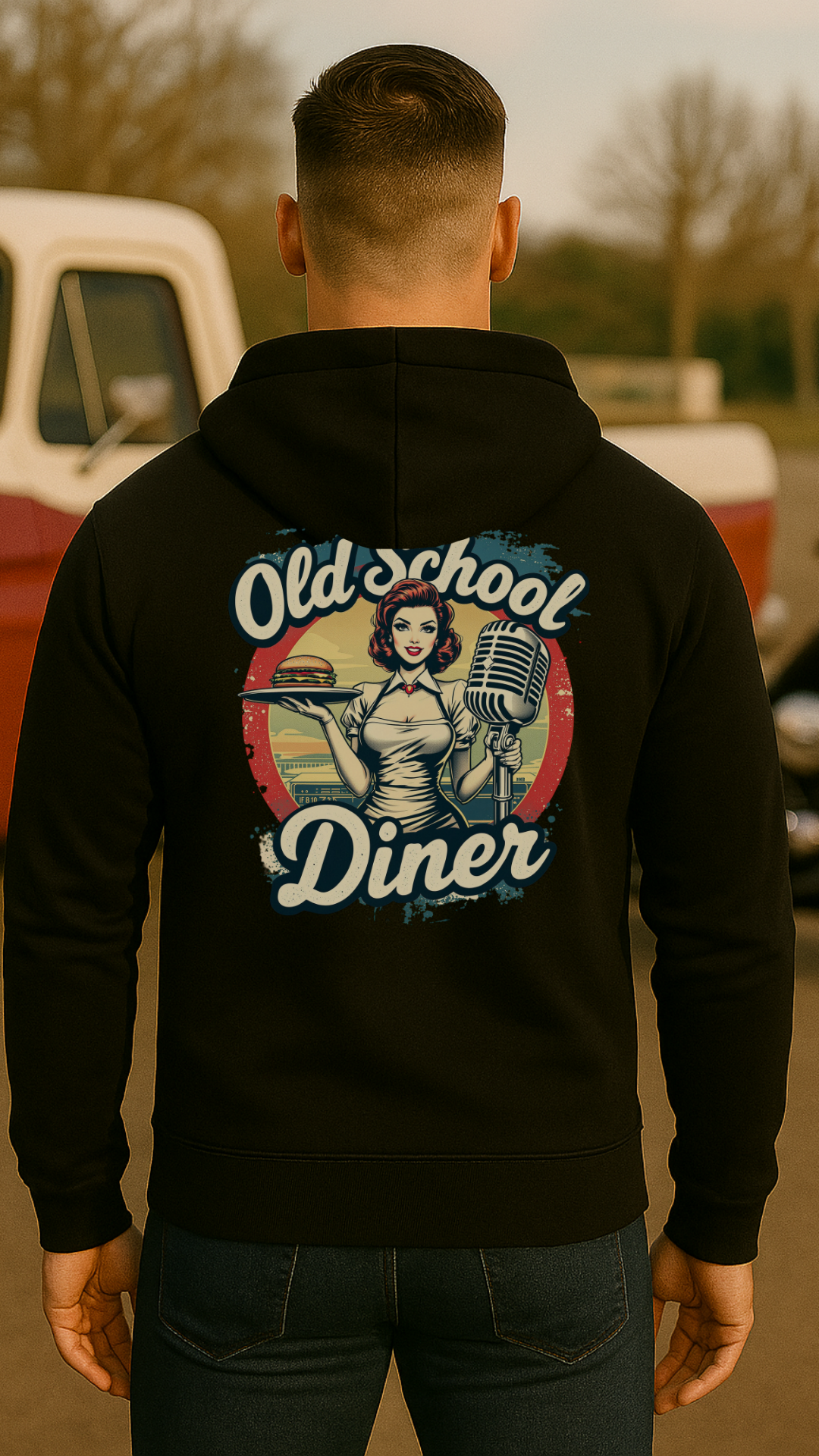 Old School Diner – Classic 50s Style - Bio-Hoodie