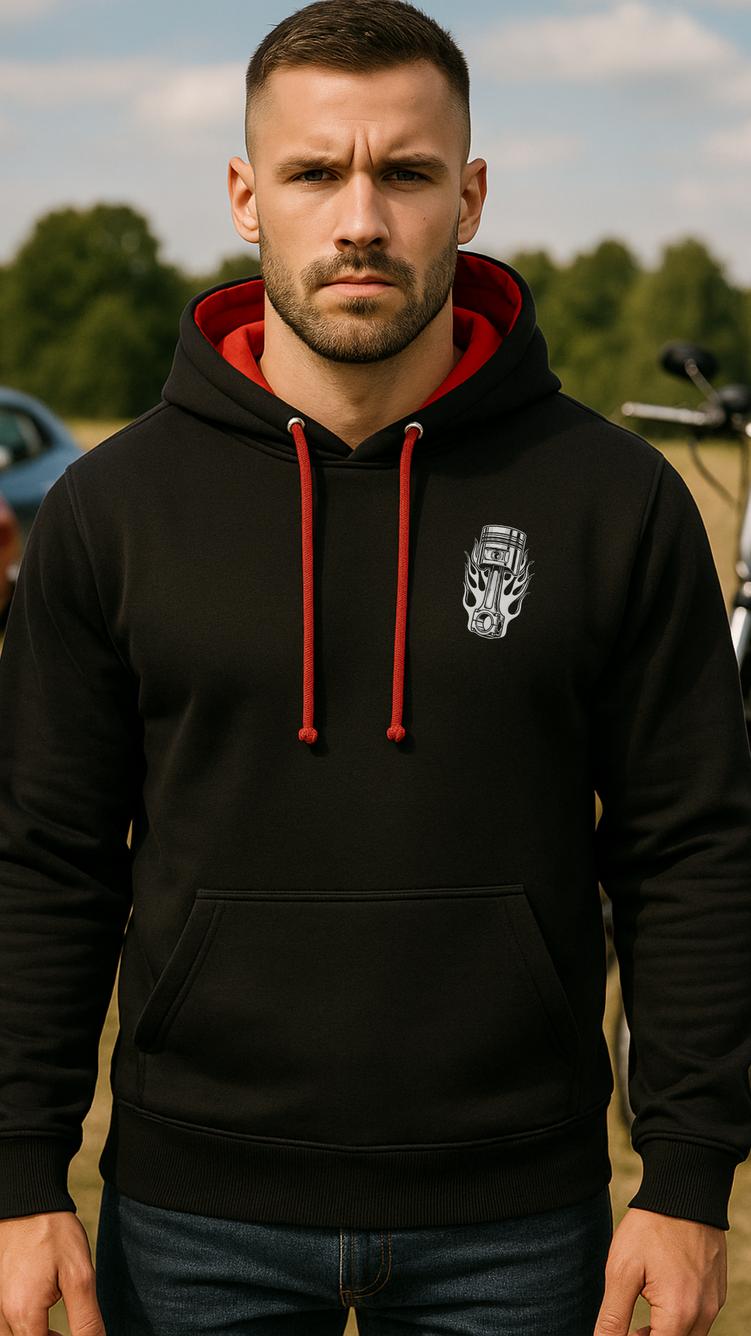 Motor Oil – Full Service Babe - Kontrast-Hoodie