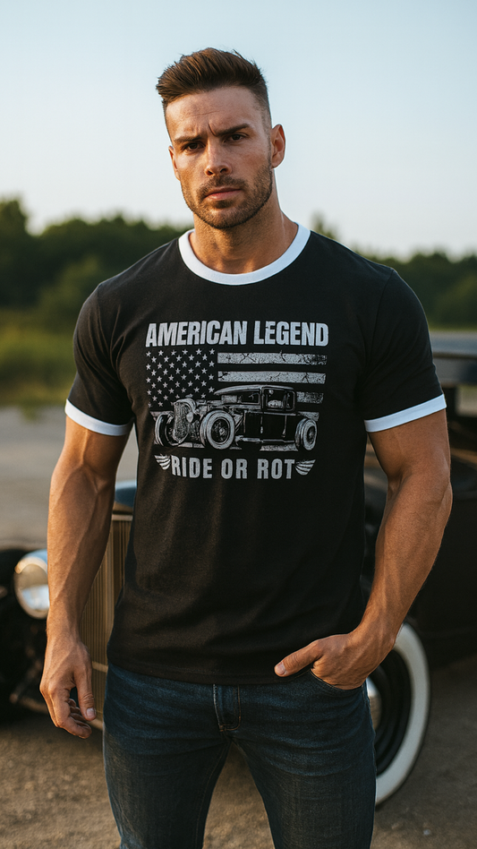 😎🤙 American Legend – Ride or Rot - Männer Kontrast-T-Shirt
