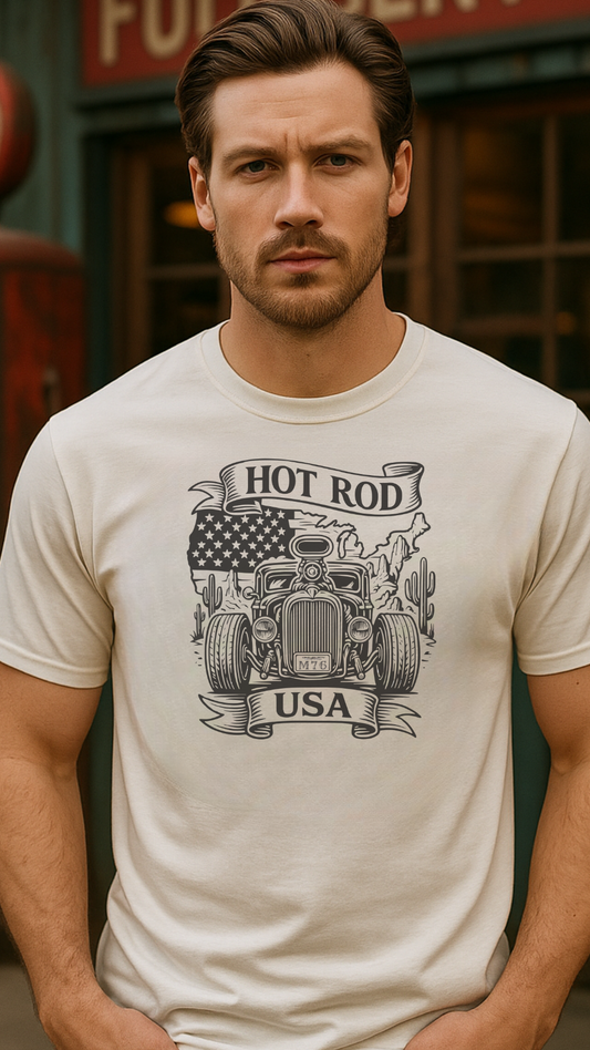 Hot Rod USA – Desert Ride Design - Premium T-Shirt