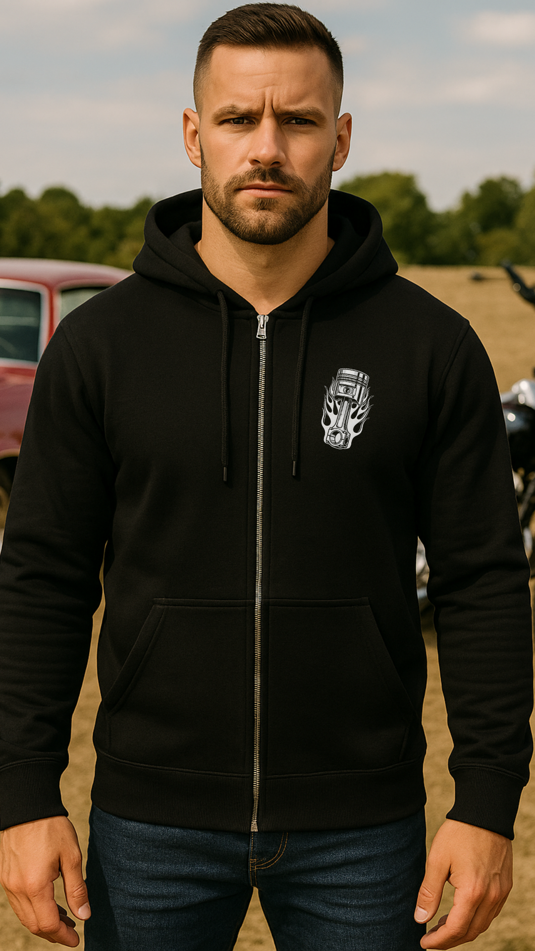 Hellcat Motor Oil – Speed & Power - Männer Premium Kapuzenjacke