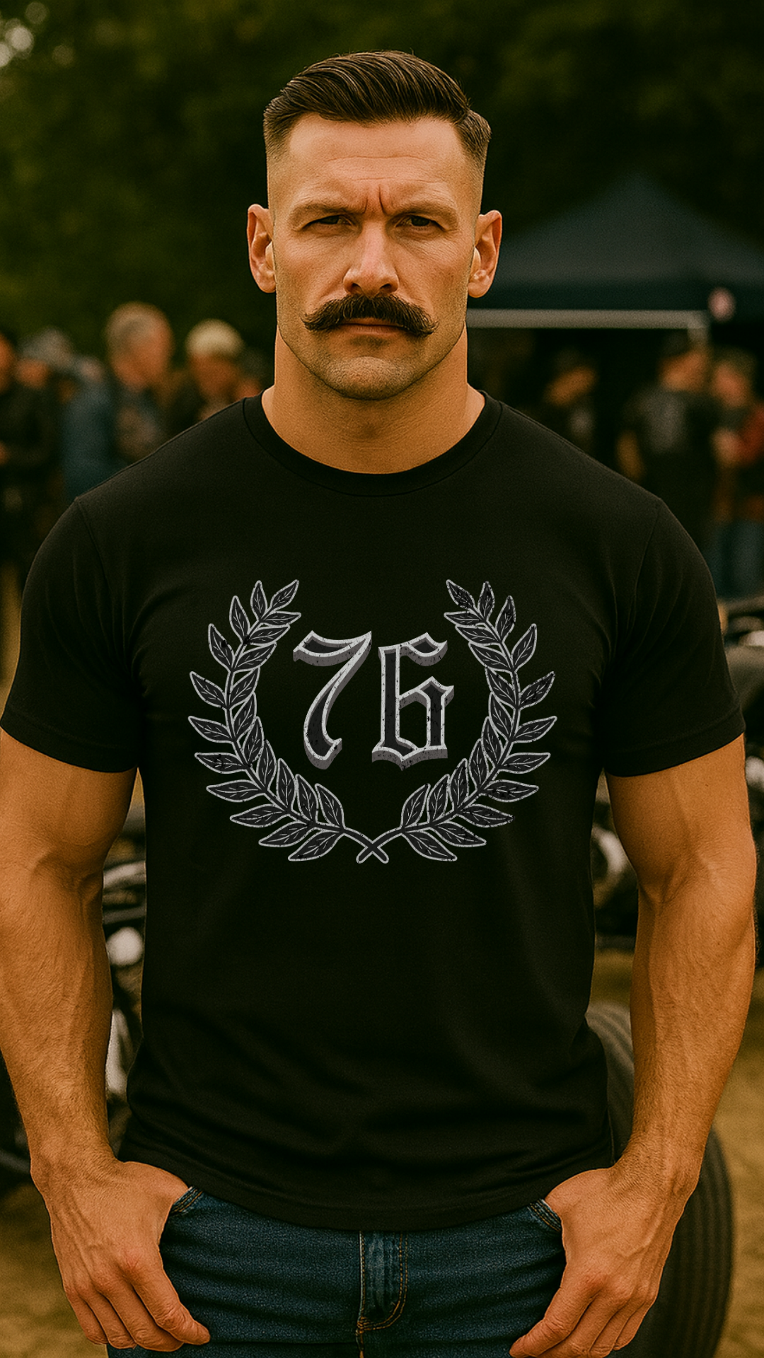 Vintage Lorbeer 76 – Oldschool Streetwear Statement  - Premium T-Shirt
