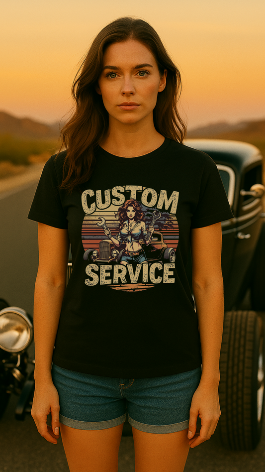 Custom Service – Hot Rod Garage Girl - Premium T-Shirt
