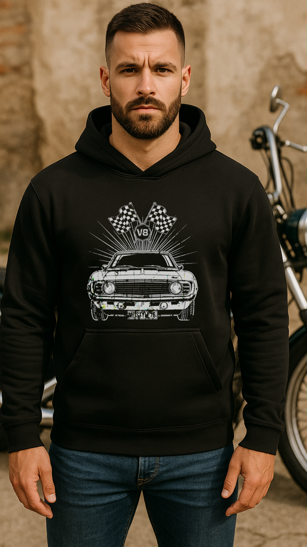 V8 Power – Born to Roar - Bio-Hoodie