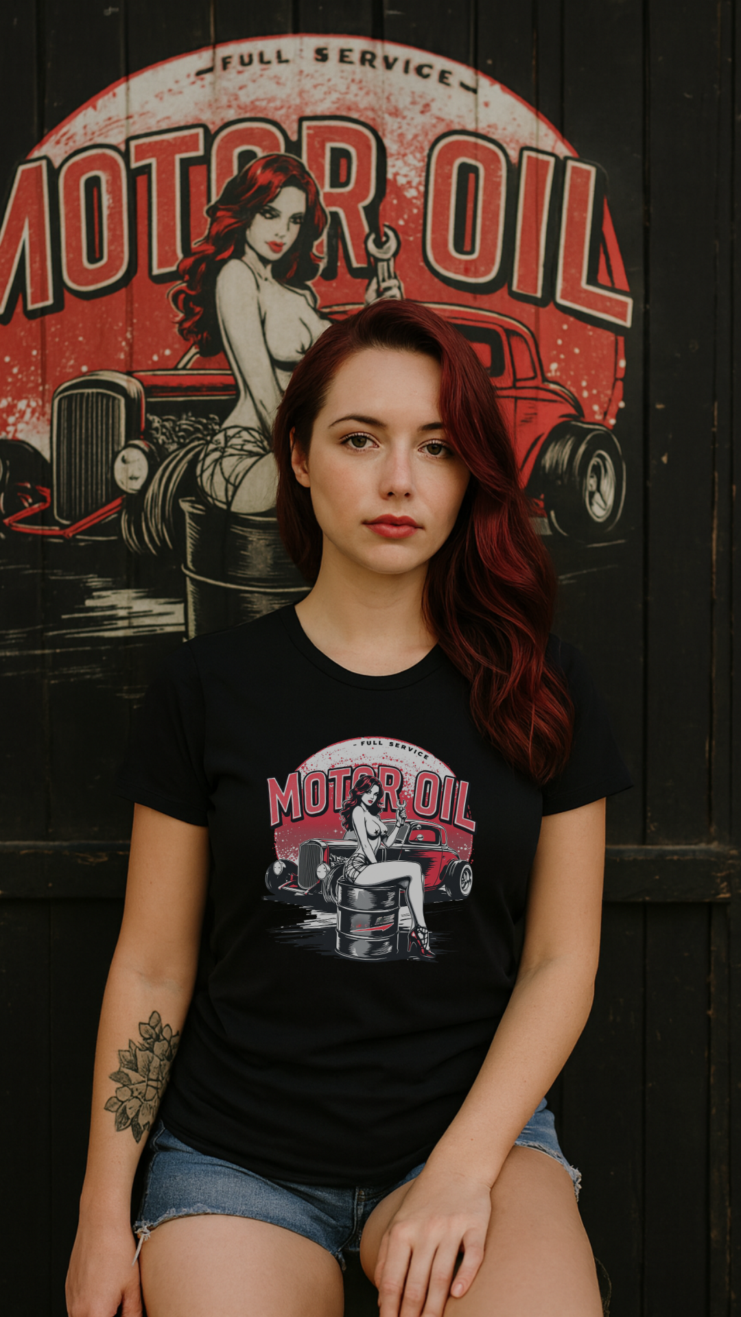 Motor Oil – Full Service Babe - Premium T-Shirt