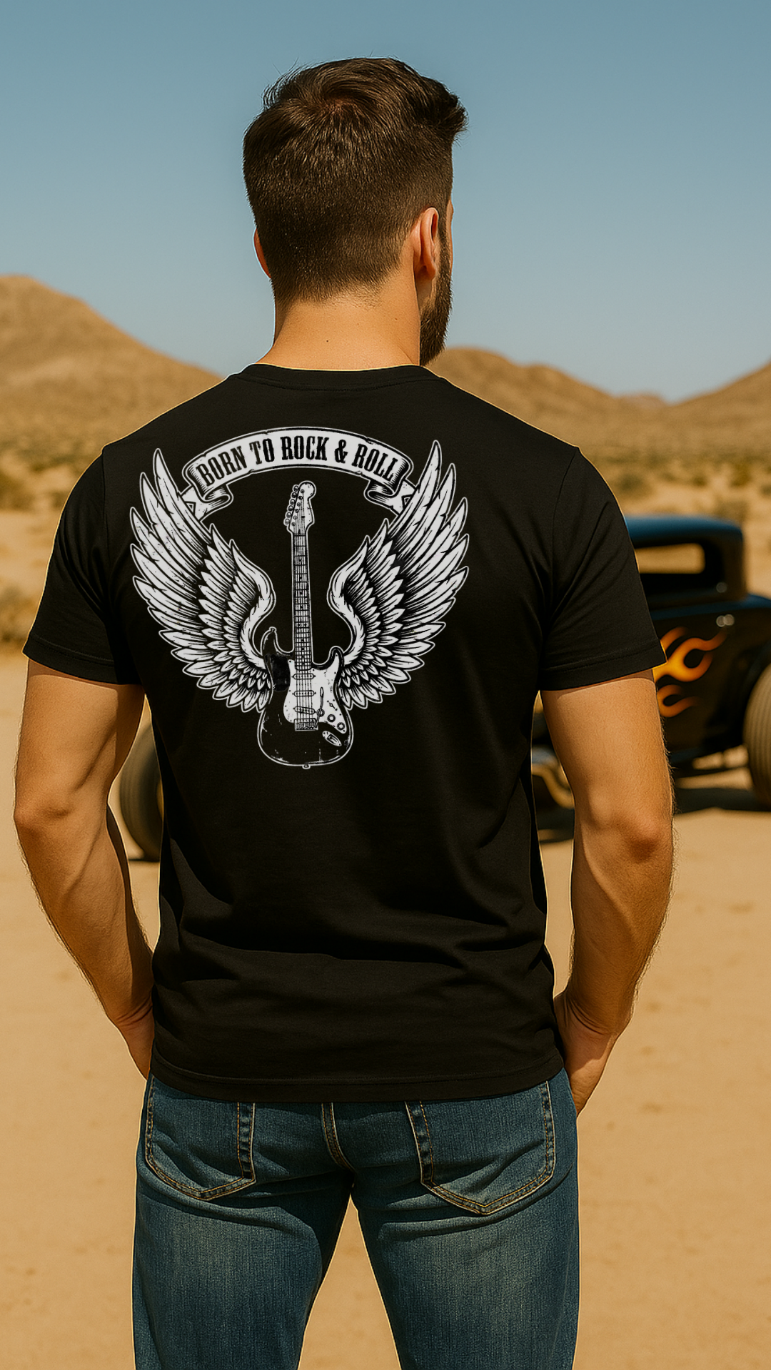 Backprint - Born to Rock & Roll - Männer Premium T-Shirt