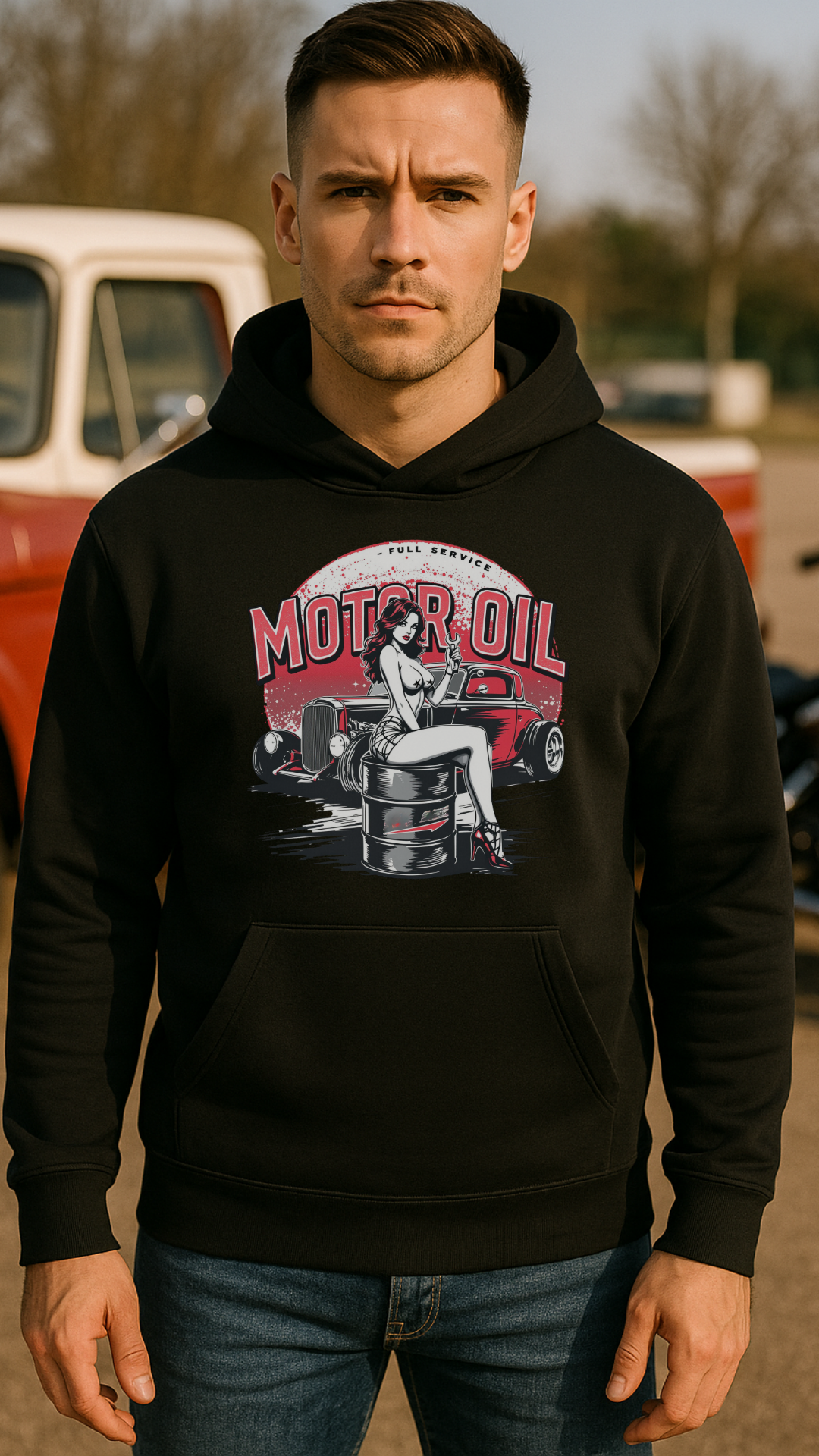 Motor Oil – Full Service Babe - Bio-Hoodie