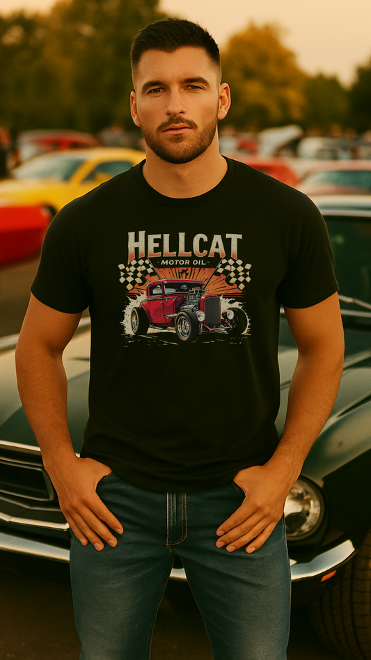 Hellcat Motor Oil – Classic Burnout Edition - Premium T-Shirt