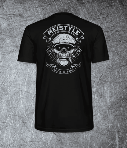 Meistyle 76 – Rock ’n’ Roll Skull -  Rückendruck- Premium T-Shirt