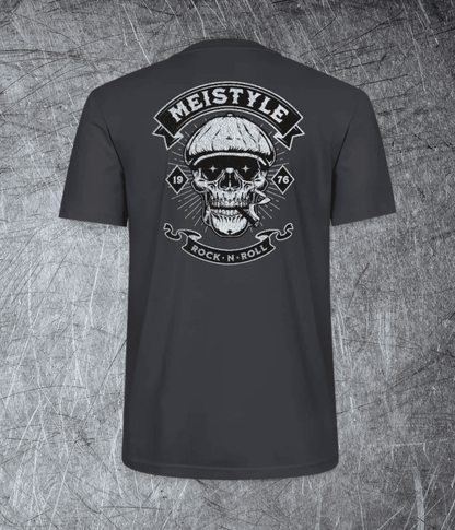 Meistyle 76 – Rock ’n’ Roll Skull -  Rückendruck- Premium T-Shirt