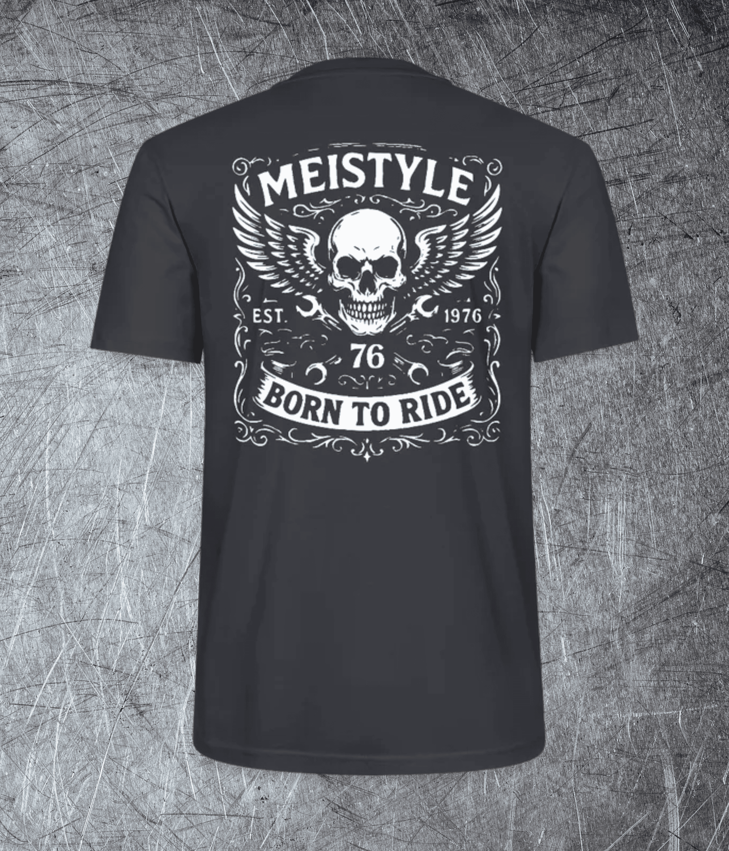 Meistyle76 – Born to Ride - Rückendruck - Premium T-Shirt