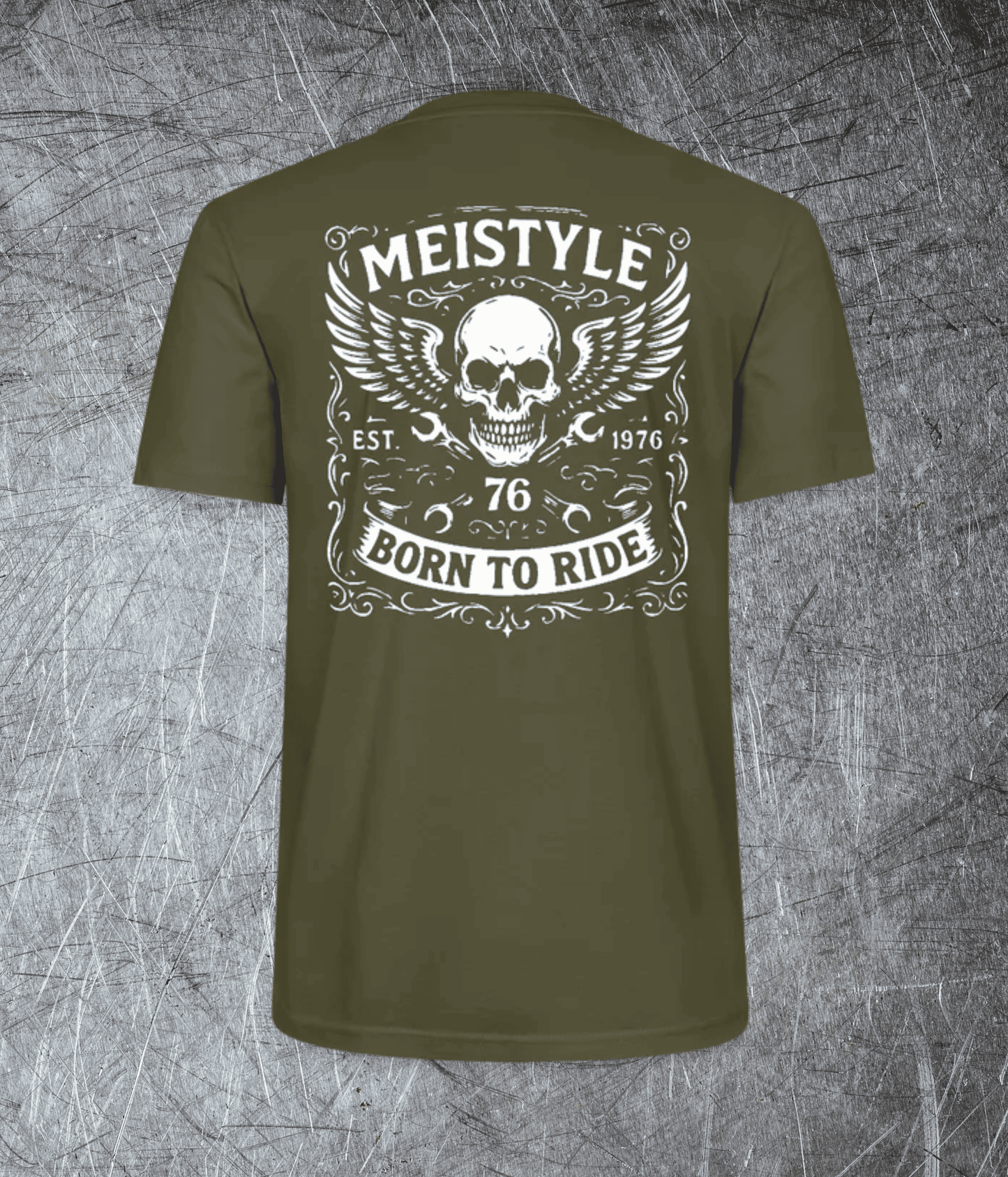 Meistyle76 – Born to Ride - Rückendruck - Premium T-Shirt