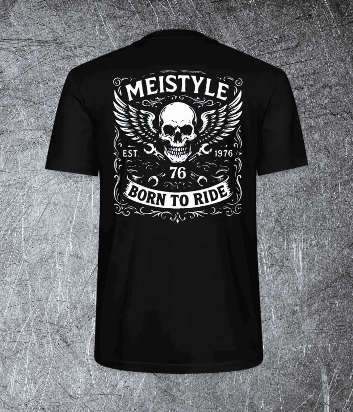 Meistyle76 – Born to Ride - Rückendruck - Premium T-Shirt
