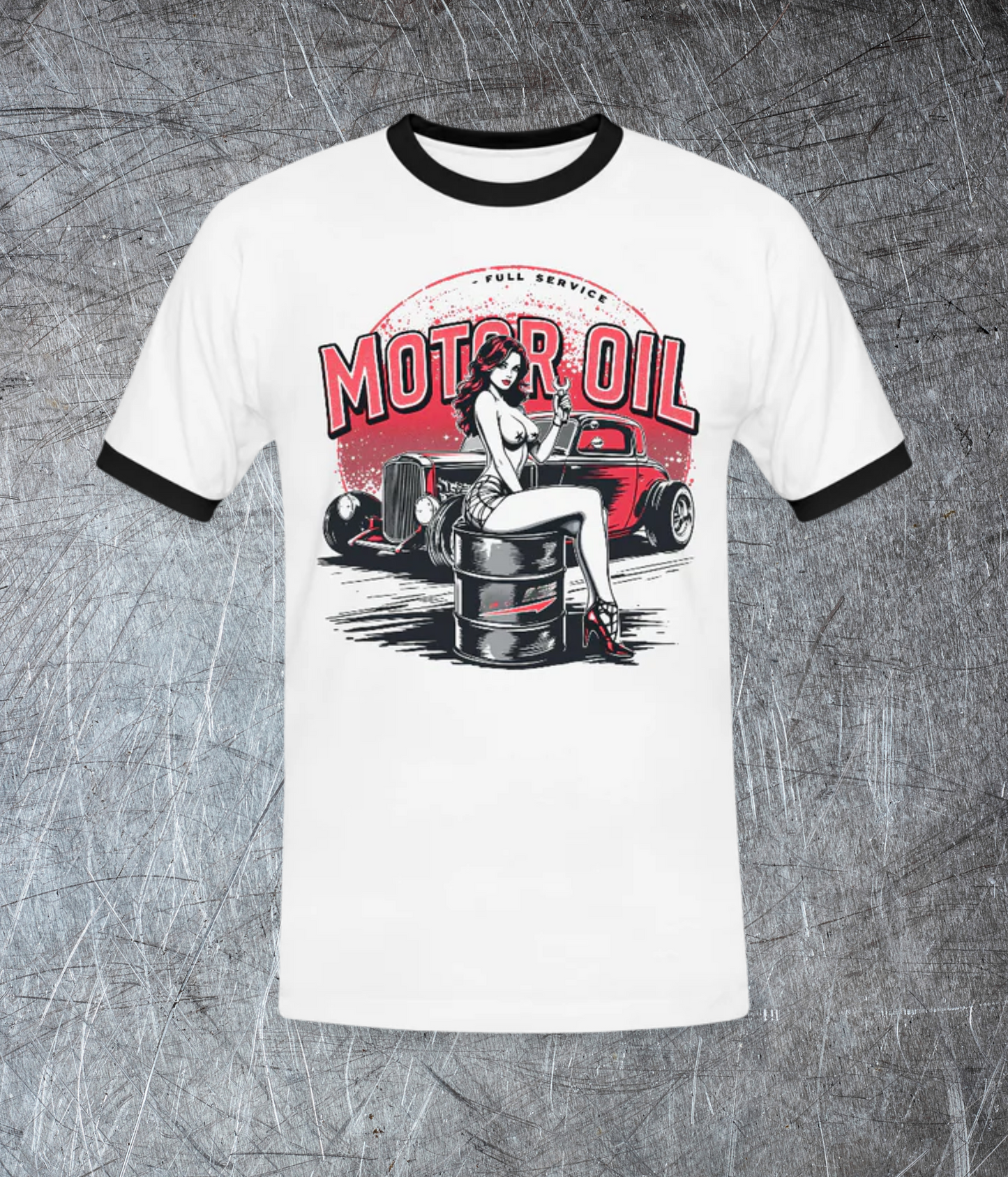 Motor Oil – Full Service Babe - Männer Kontrast-T-Shirt