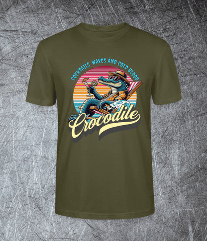 Cocktails, Waves & Cold Blood – Crocodile Chill  Premium T-Shirt