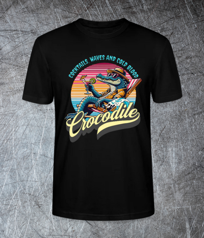 Cocktails, Waves & Cold Blood – Crocodile Chill  Premium T-Shirt