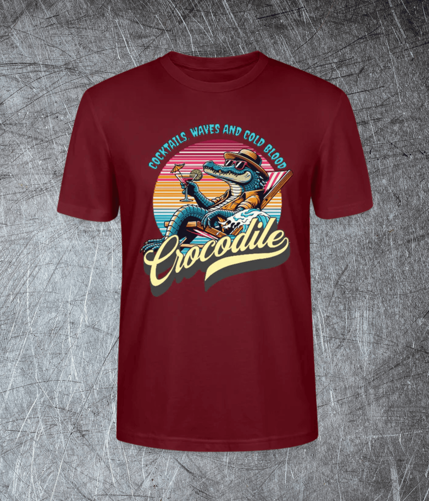Cocktails, Waves & Cold Blood – Crocodile Chill  Premium T-Shirt