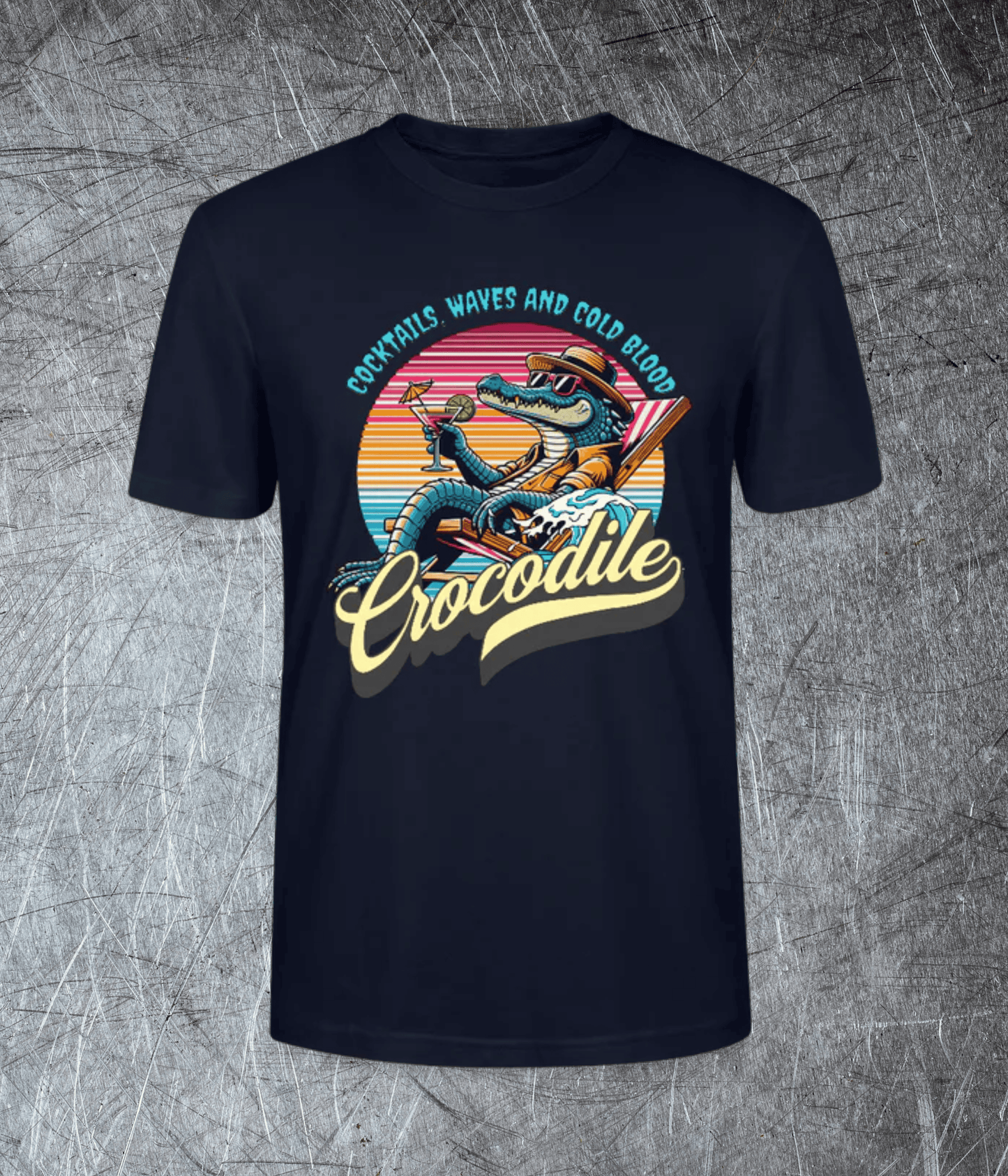 Cocktails, Waves & Cold Blood – Crocodile Chill  Premium T-Shirt