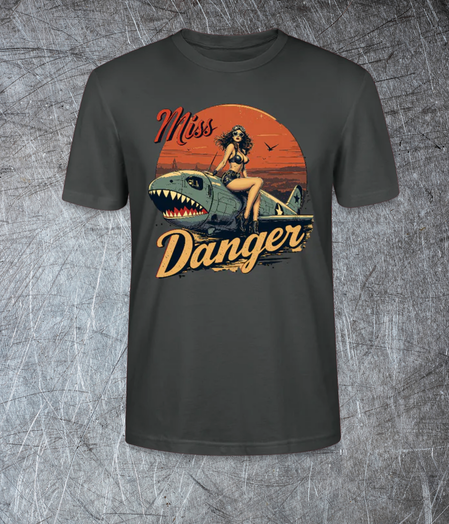 Miss Danger – Vintage Pin-Up Squadron - Premium T-Shirt