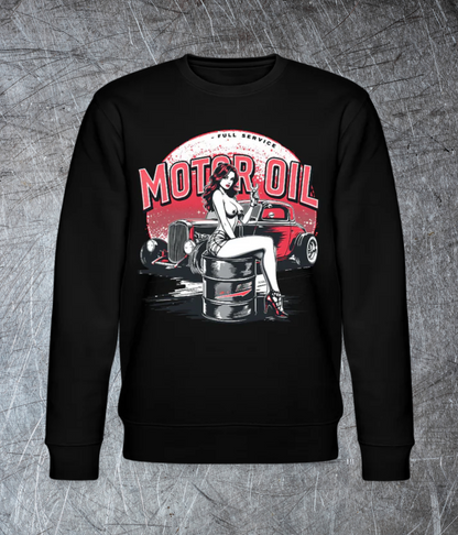 Motor Oil – Full Service Babe - Bio-Sweatshirt