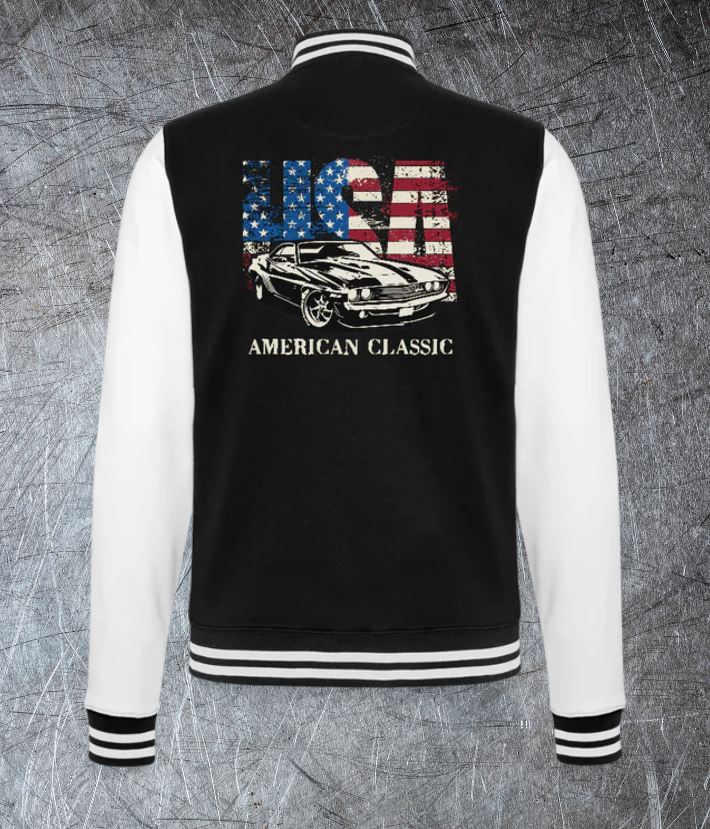 USA American Classic – Muscle Car & Flag  - Collegejacke