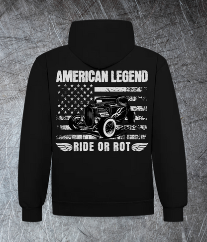 😎🤙 American Legend Hoodie – Ride or Rot | Meistyle76 - Kontrast-Hoodie